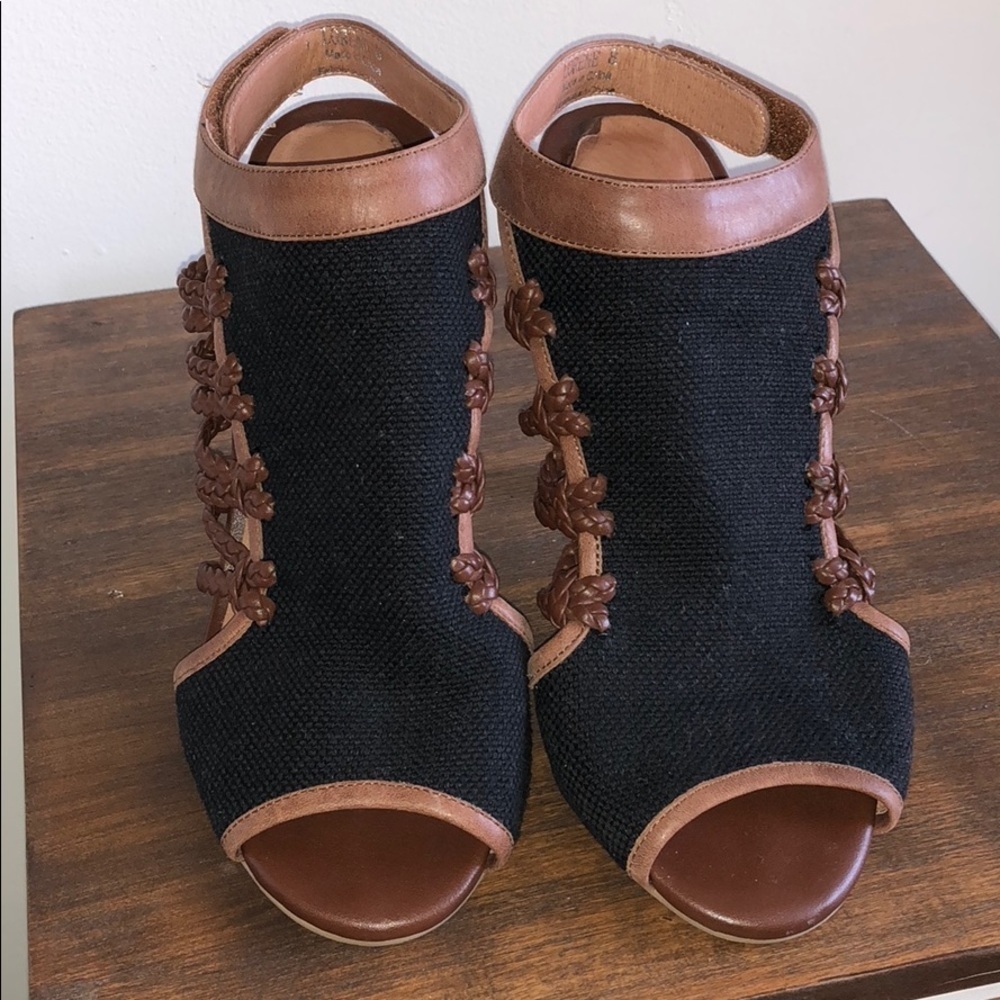 Jeffery Campbell Lorene - leather and canvas shoe-tie / boot-ie - Picture 3 of 4